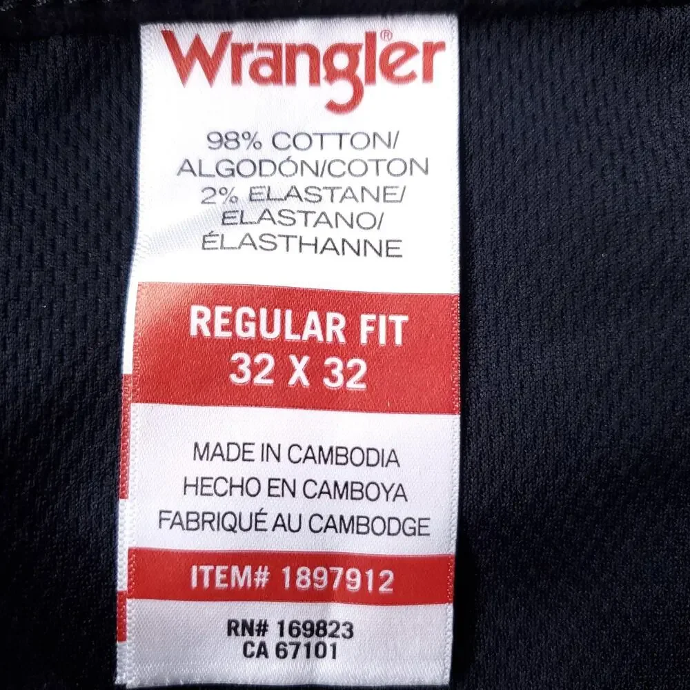 Wrangler Regular Fit Utility Pants Canvas Cargo Pocket Men‎ 32 Brown